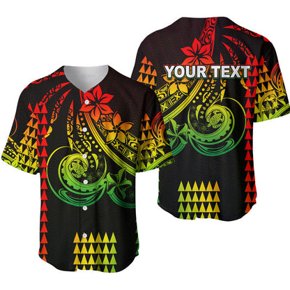(Custom Personalised) Kakau Hawaiian Polynesian Baseball Jersey Reggae