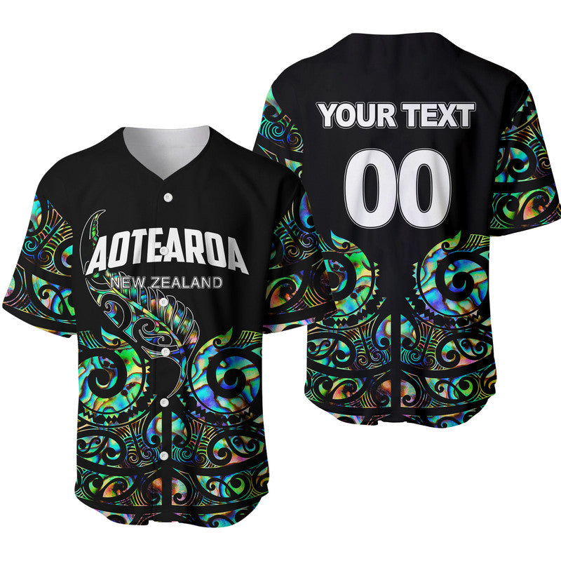 (Custom Personalised) New Zealand Rugby Baseball Jersey Maori Fern Papua Shell style