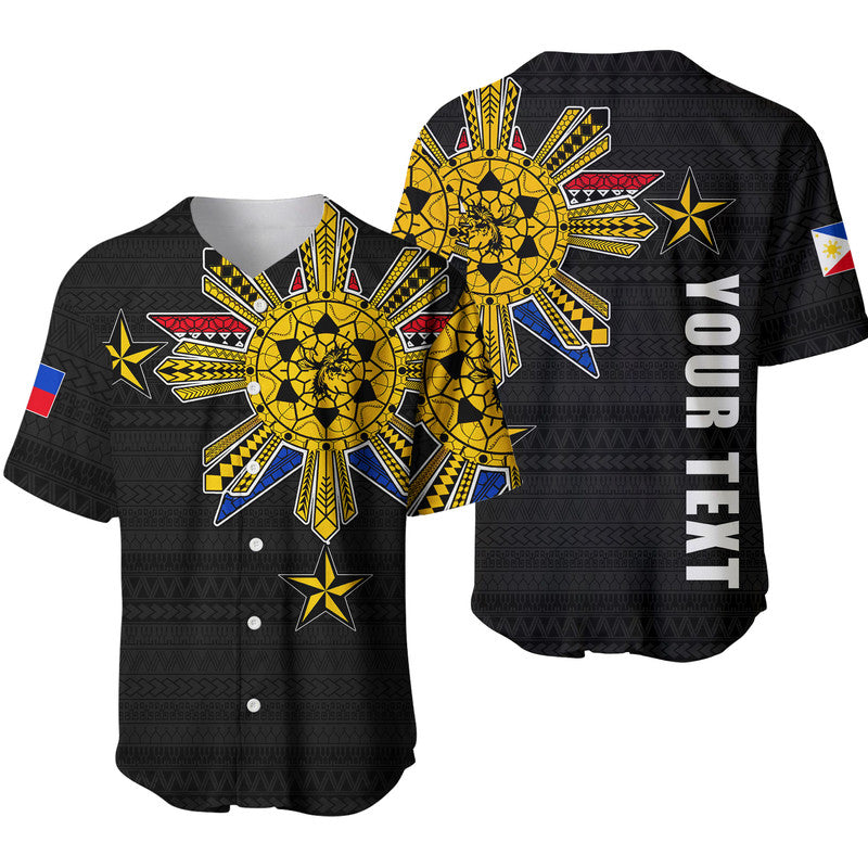 (Custom Personalised) Filipino Baseball Jersey Tribal Black Style