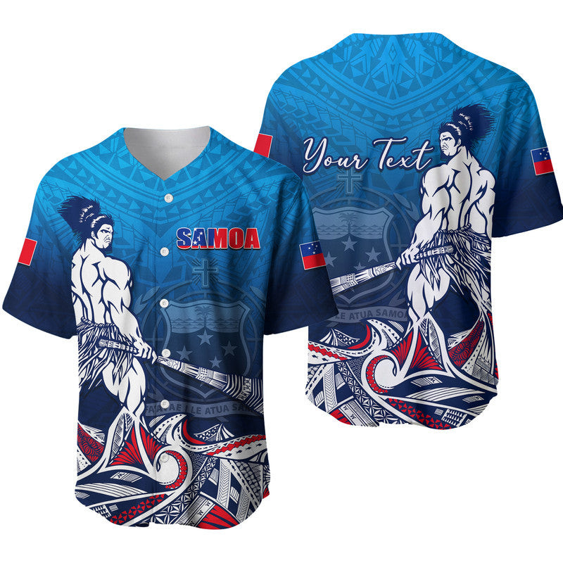 (Custom Personalised) Samoa Warrior Baseball Jersey Polynesian No.1