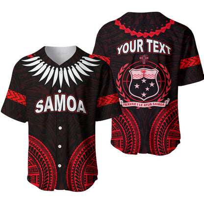(Custom Personalised) Samoa Ula Nifo Tribal Baseball Jersey Red Style