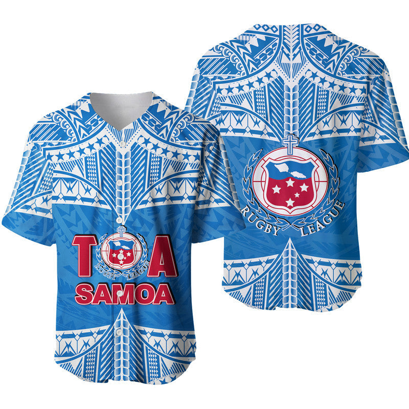 Toa Samoa Rugby Baseball Jersey Blue Sky