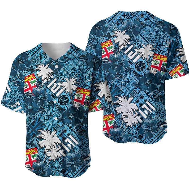Fiji Hibiscus Baseball Jersey Hawaii Style No.1