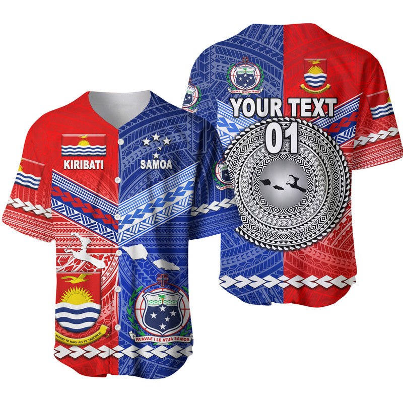(Custom Personalised) Samoa And Kiribati Baseball Jersey Together