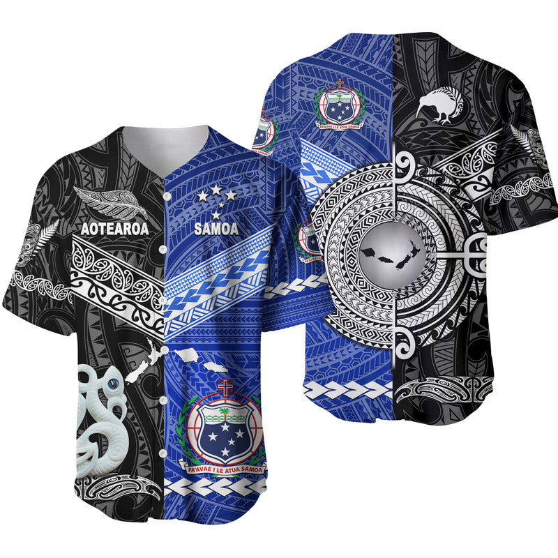 Samoa And New Zealand Baseball Jersey Together Black