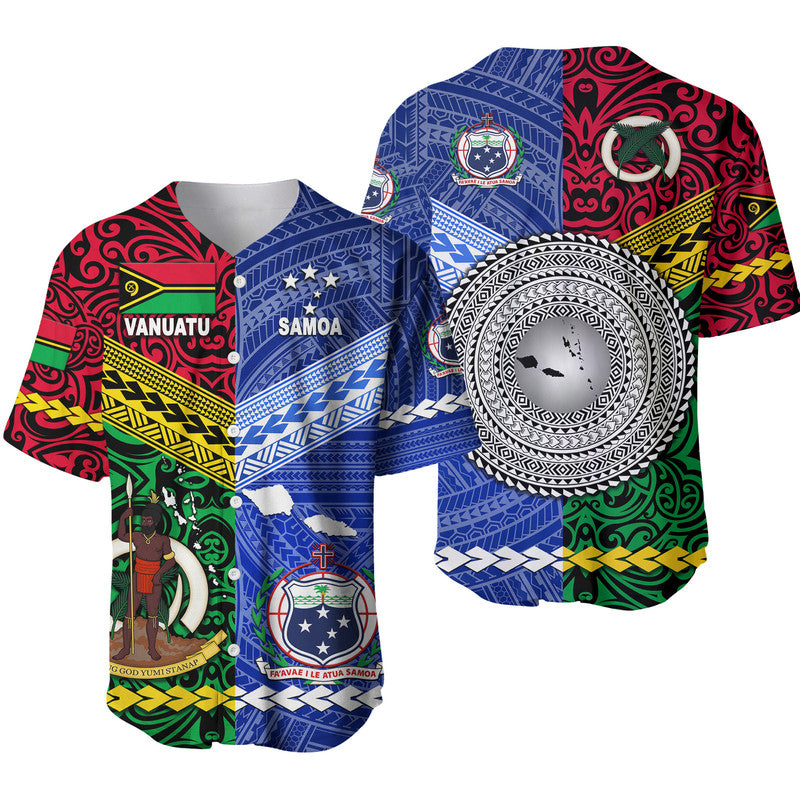 Samoa And Vanuatu Baseball Jersey Together