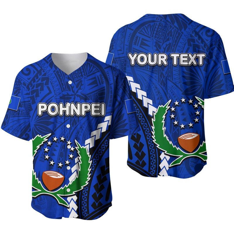 (Custom Personalised)Pohnpei Baseball Jersey Polynesian Style