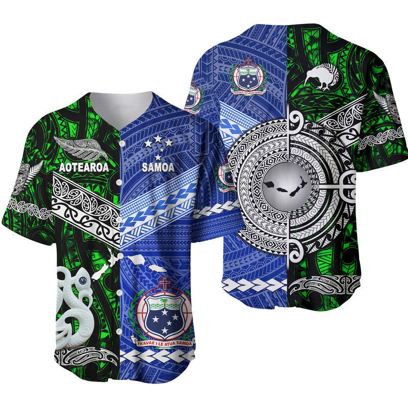 Samoa And New Zealand Baseball Jersey Together Green