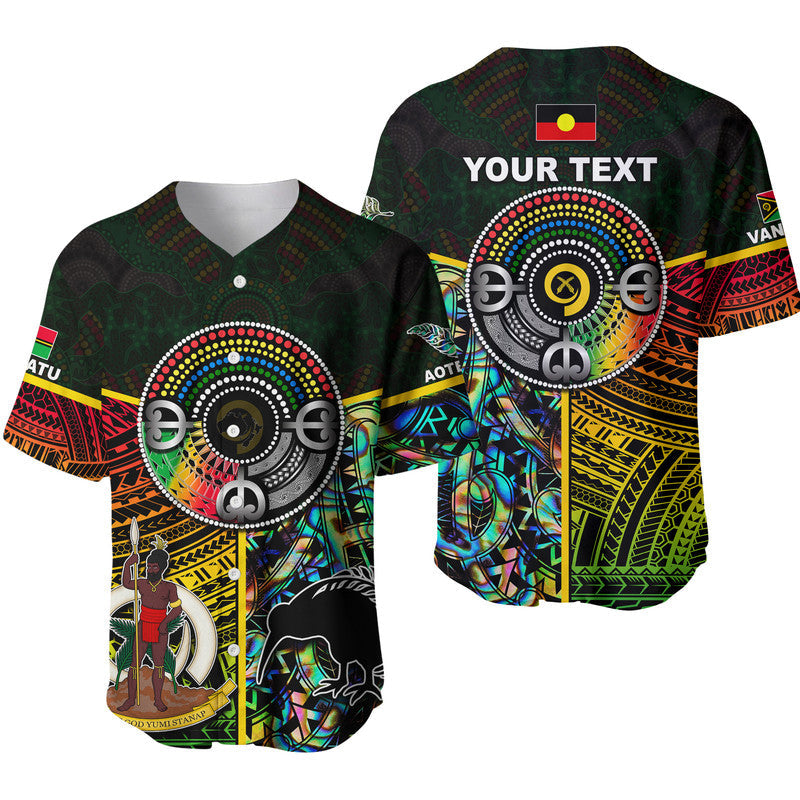 (Custom Personalised) Vanuatu Mix Maori And Aboriginal Baseball Jersey