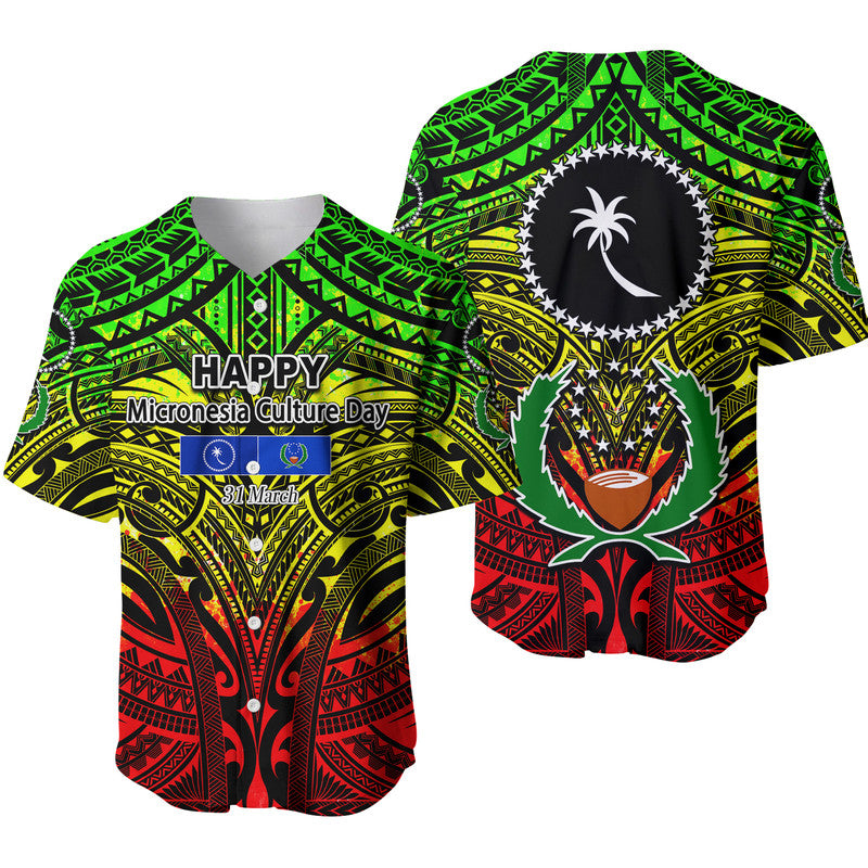 Micronesia Culture Day Baseball Jersey Chuuk And Pohnpei Reggae Style