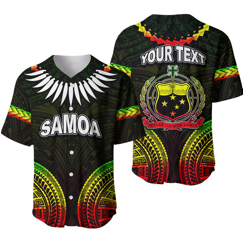 (Custom Personalised) Samoa Ula Nifo Tribal Baseball Jersey Reggage Style