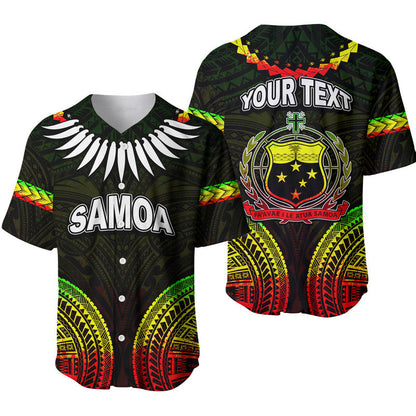(Custom Personalised) Samoa Ula Nifo Tribal Baseball Jersey Reggage Style