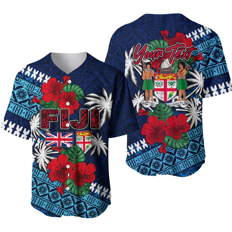(Custom Personalised) Fiji Patterns With Hibiscus Baseball Jersey