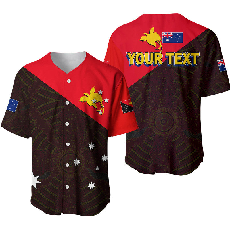 (Custom Personalised) Papua New Guinea And Australia Baseball Jersey