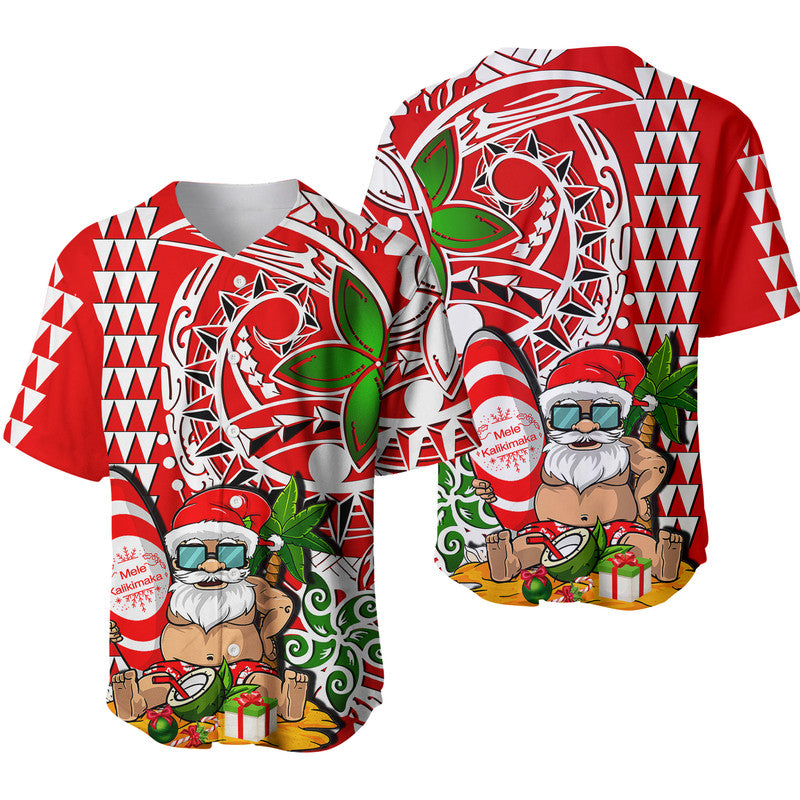 Hawaii Mele Kalikimaka Santa Claus Beach Baseball Jersey