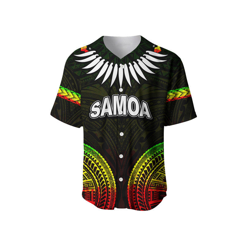 (Custom Personalised) Samoa Ula Nifo Tribal Baseball Jersey Reggage Style