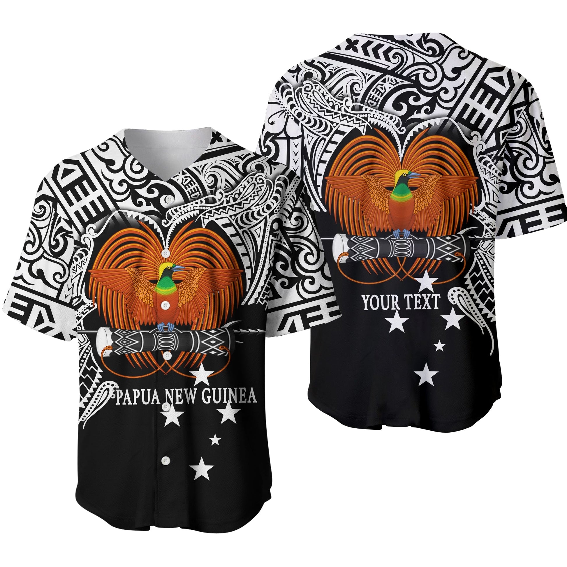 (Custom Personalised) Papua New Guinea Baseball Jersey Bird Of Paradise White Color