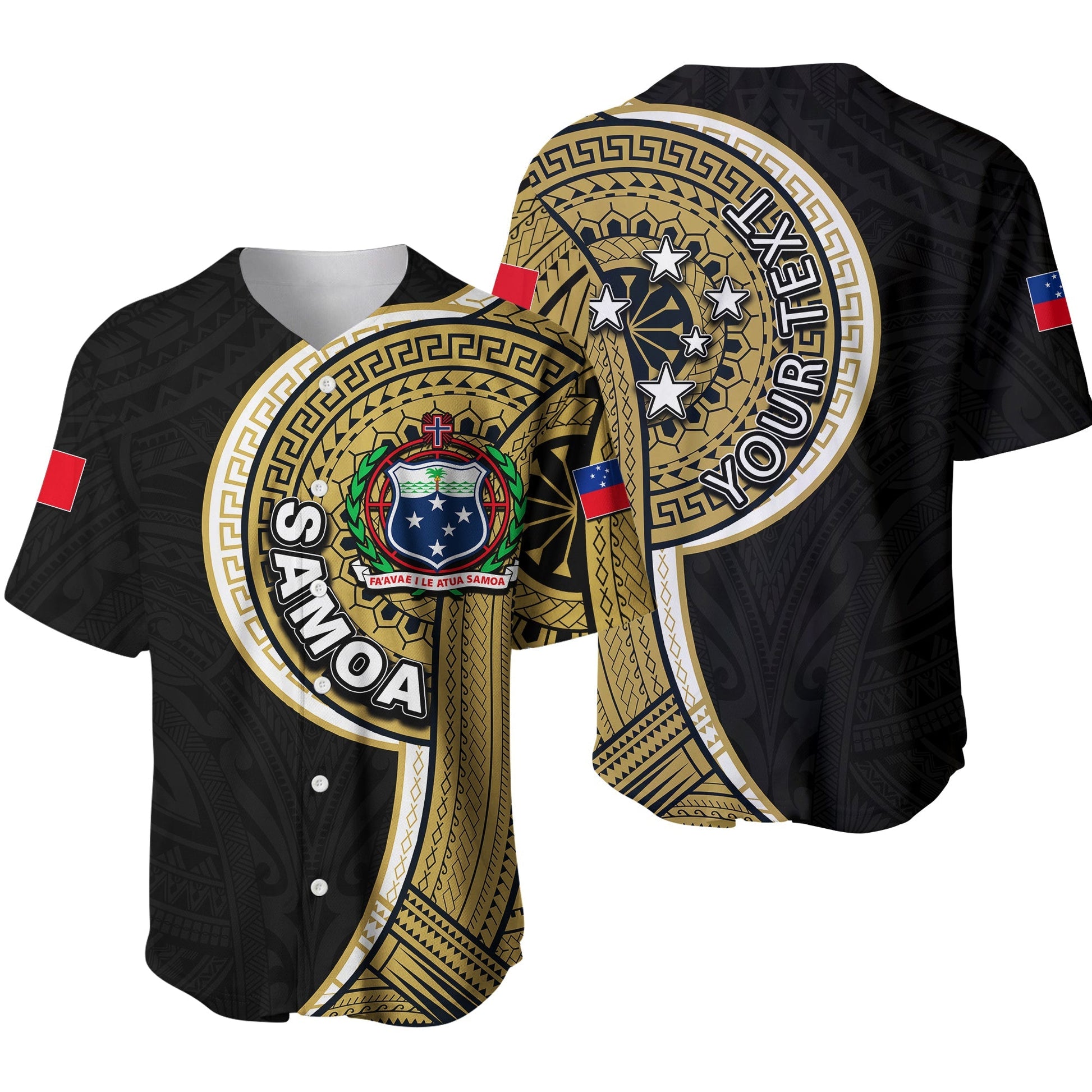(Custom Personalised) Samoa Tribal Tattoo Baseball Jersey No.2