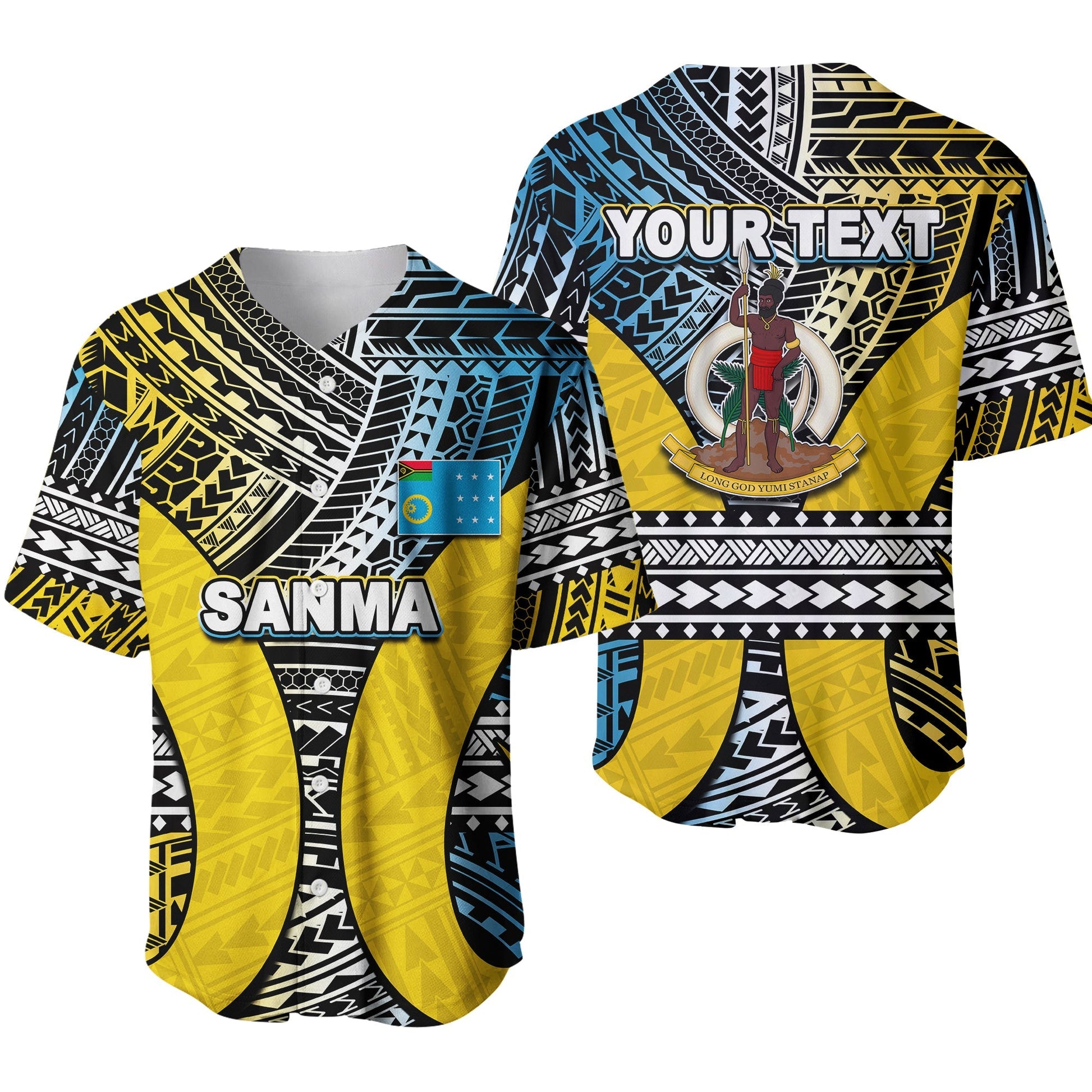 (Custom Personalised) Polynesian Sanma Of Vanuatu Baseball Jersey