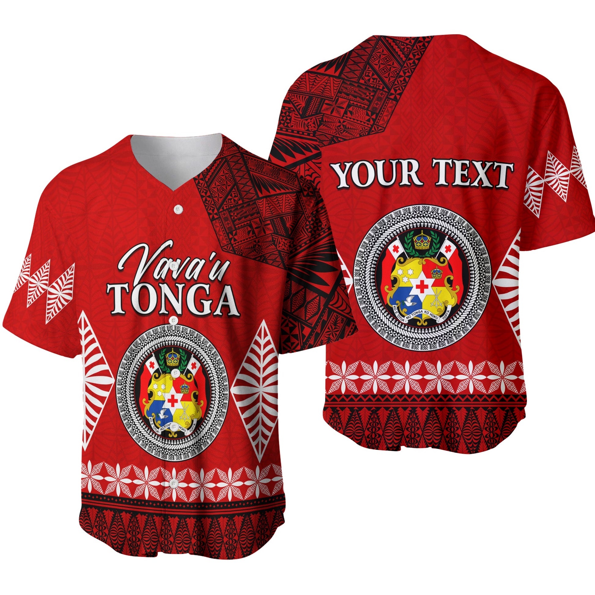 (Custom Personalised) Vava u Tonga Baseball Jersey Tongan Ngatu