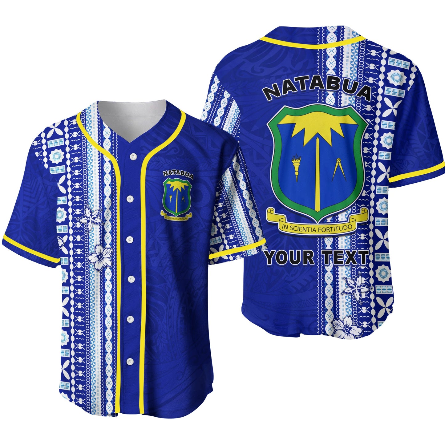 (Custom Personalised) Natabua High School Polynesian Baseball Jersey Lautoka Fiji