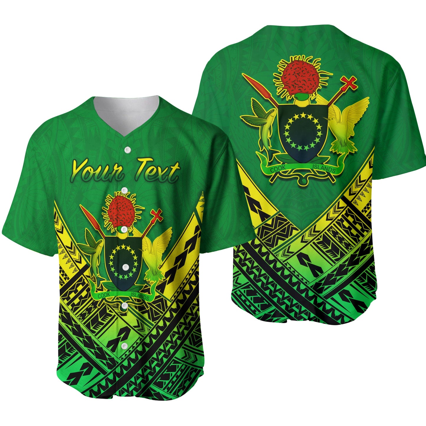 (Custom Personalised) Cook Islands Baseball Jersey Simple