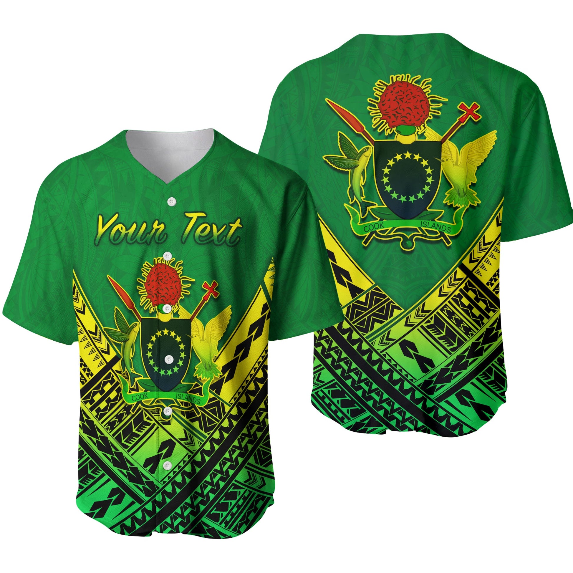 (Custom Personalised) Cook Islands Baseball Jersey Simple