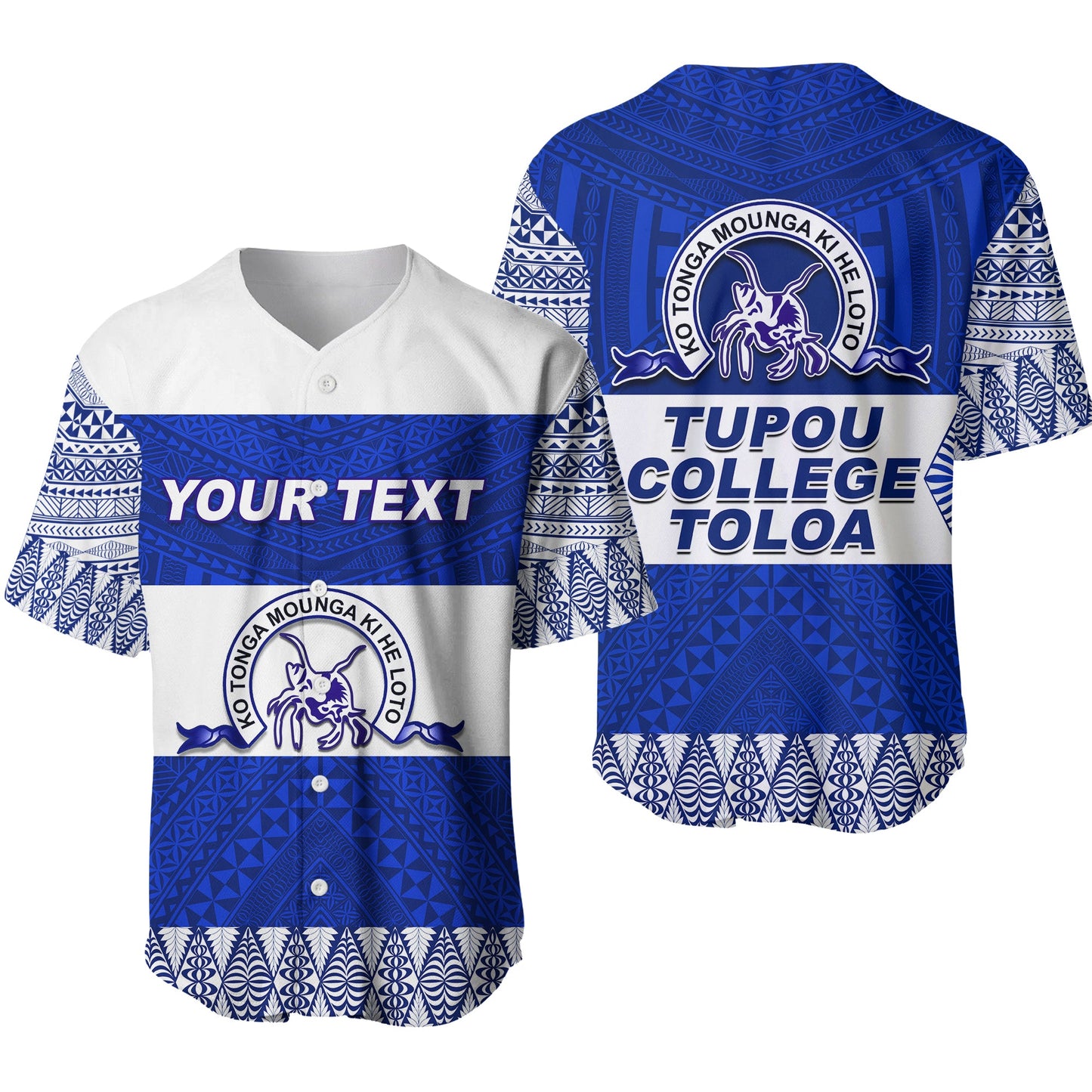 (Custom Personalised) Tupou College Toloa Baseball Jersey Version Special