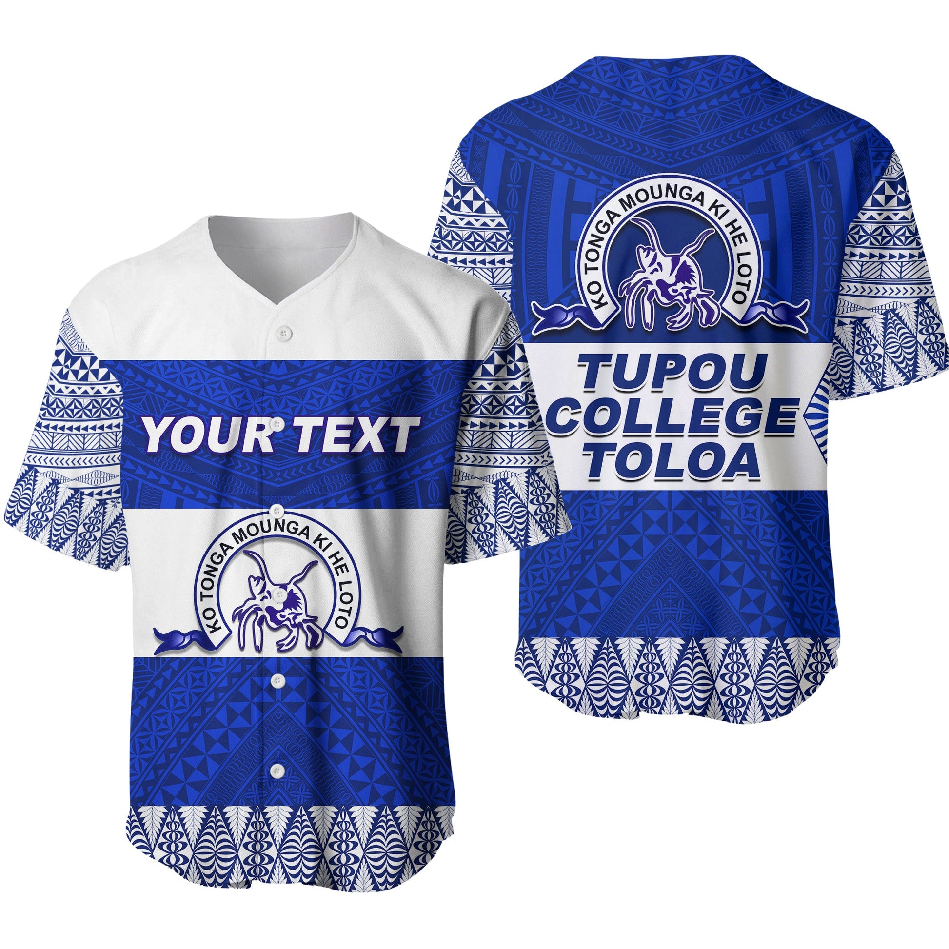(Custom Personalised) Tupou College Toloa Baseball Jersey Version Special