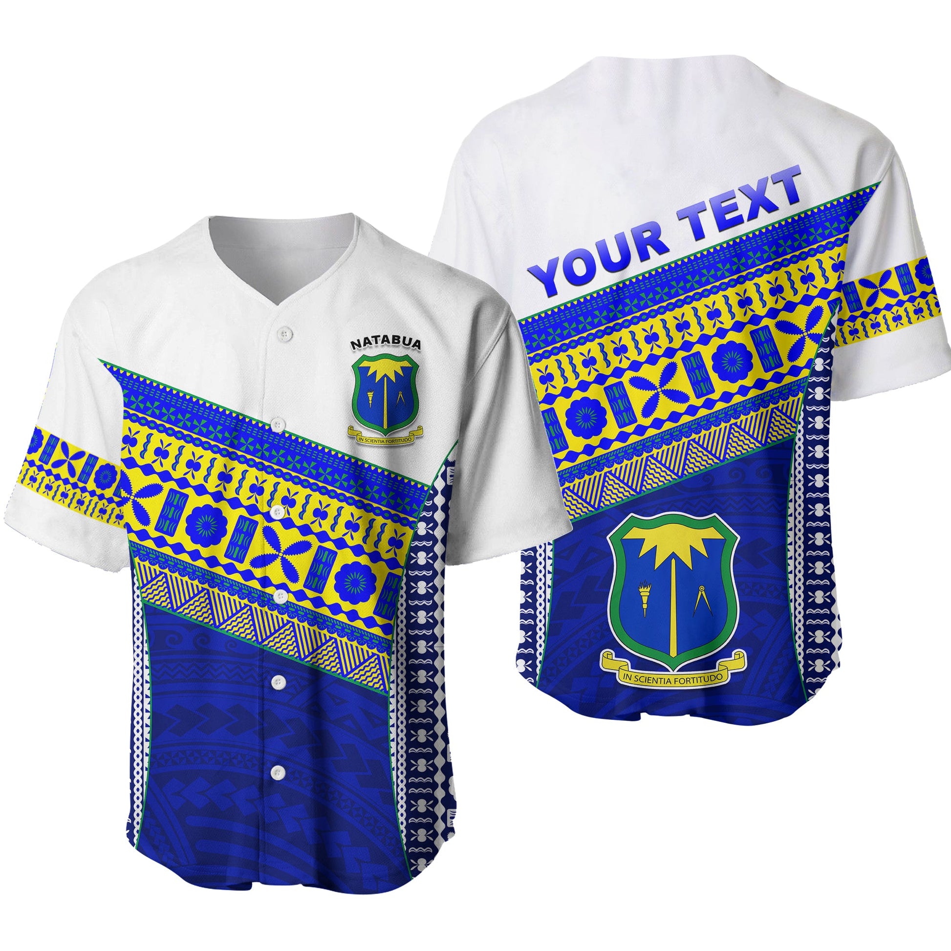 (Custom Personalised) Natabua High School Fiji Baseball Jersey NHS Polynesian