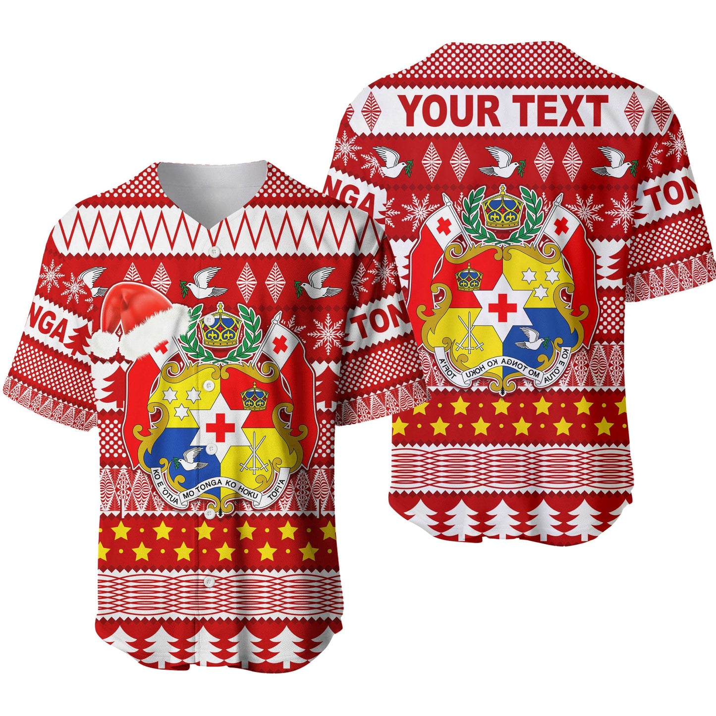 (Custom Personalised) Tonga Kilisimasi Fiefia Baseball Jersey Merry Christmas with Tongan Pattern