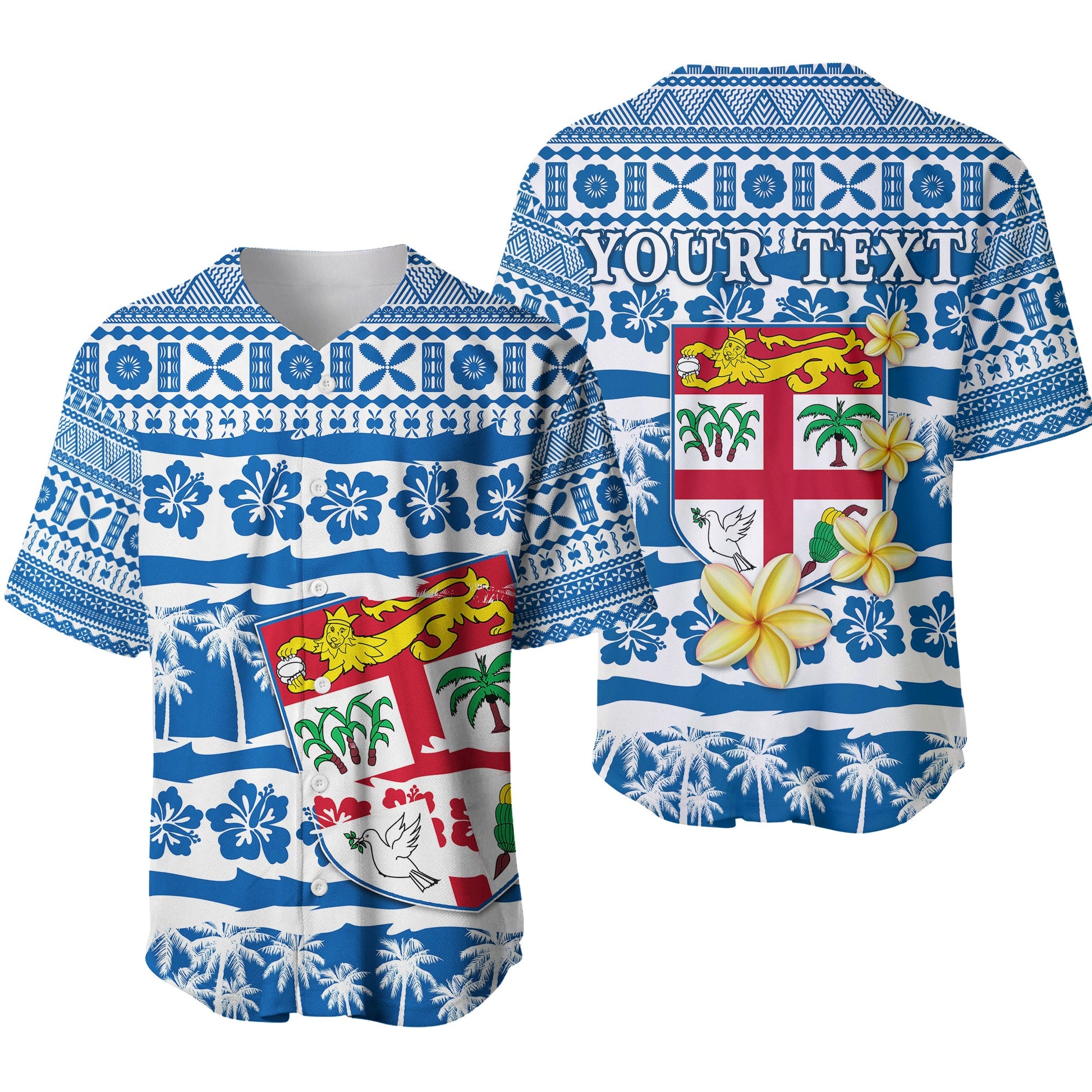 (Custom Personalised) Fiji Polynesian Baseball Jersey Fijian Tapa Pattern