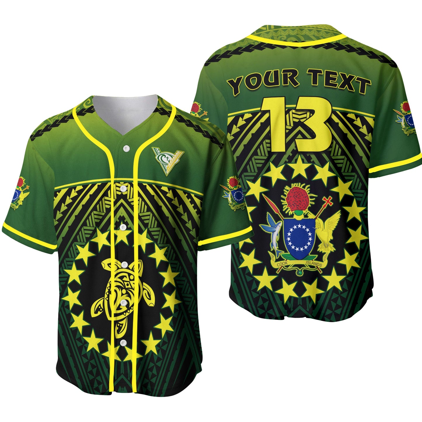 (Custom Personalised) The Kuki's Baseball Jersey Cook Islands Rugby Custom Text and Number