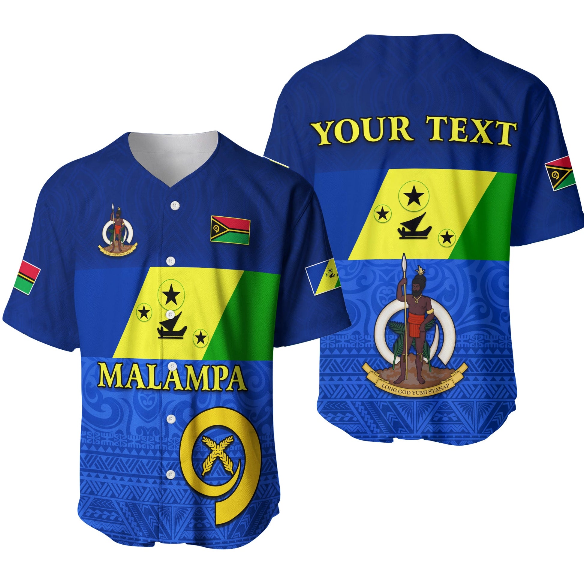 (Custom Personalised) Malampa Province Baseball Jersey Vanuatu Proud