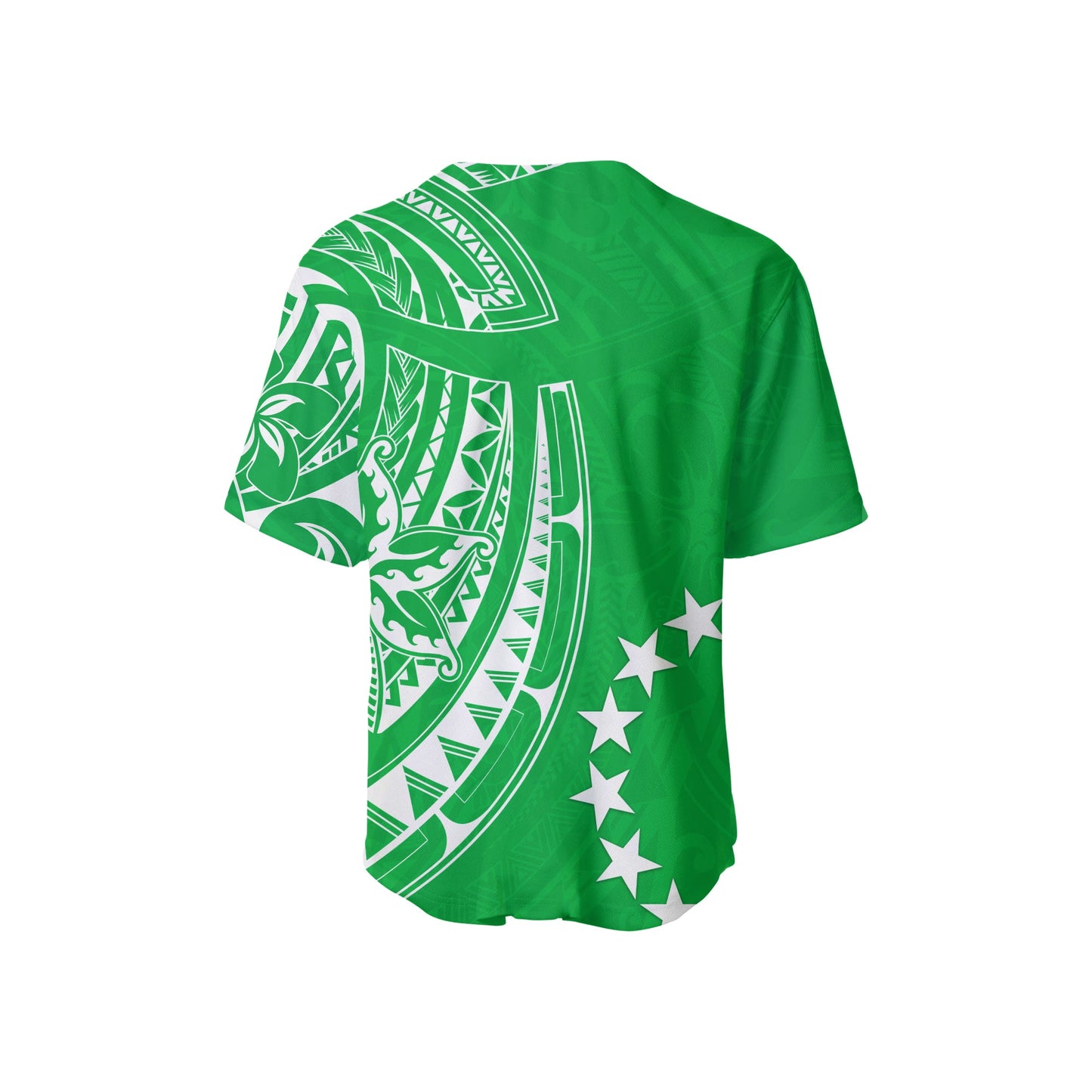 Cook Islands Baseball Jersey Polynesian Flowers Version White