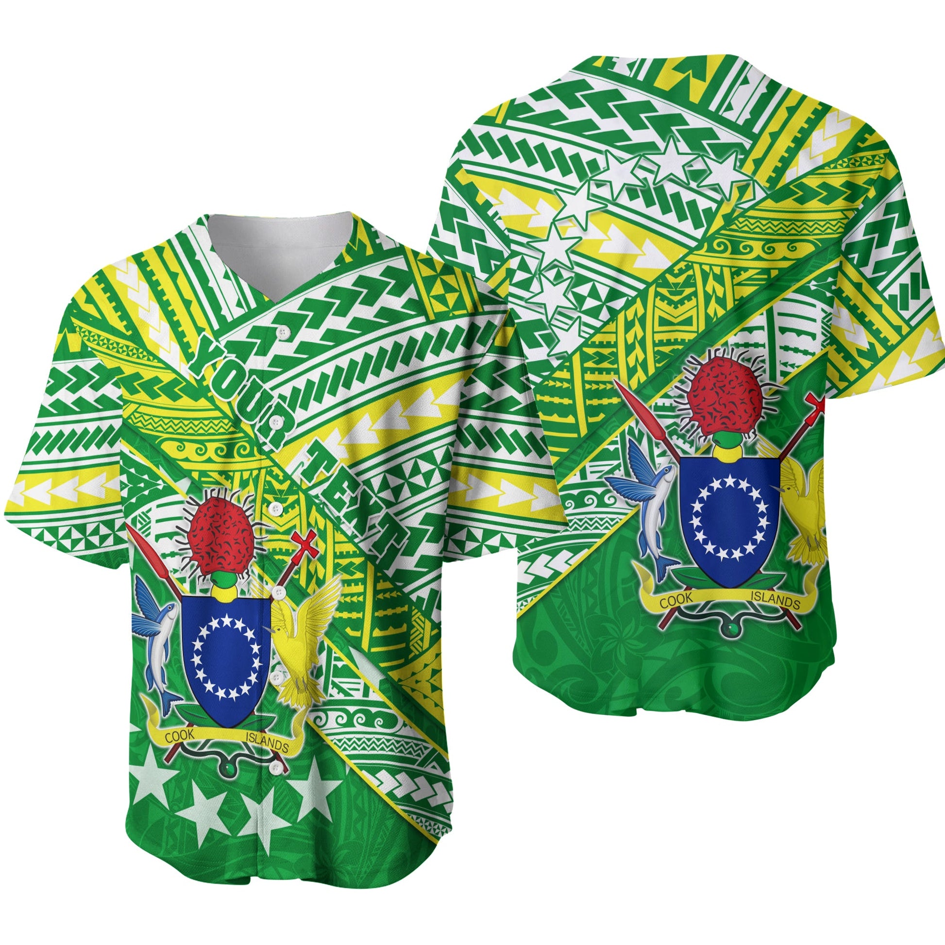 (Custom Personalised) Cook Islands Baseball Jersey New Breathable