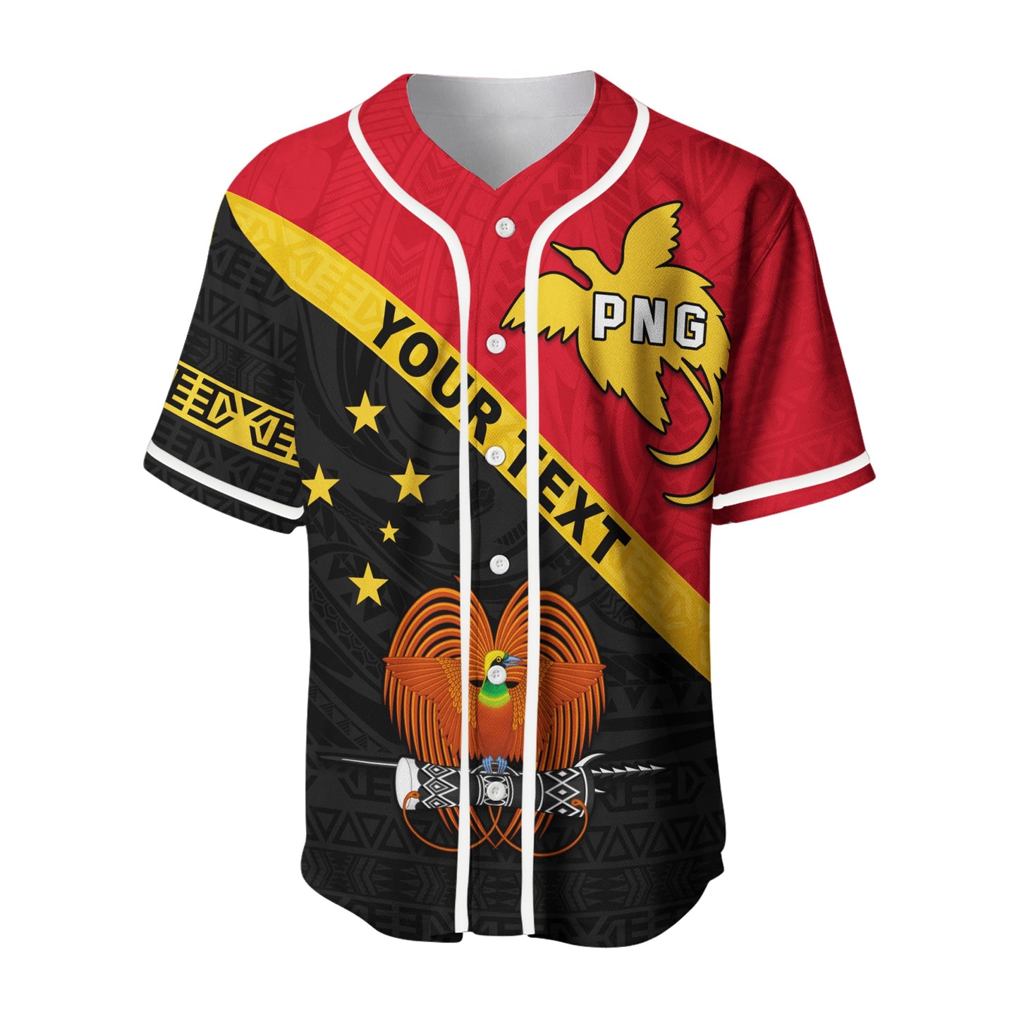(Custom Personalised) Papua New Guinea Rugby Baseball Jersey The Kumuls PNG