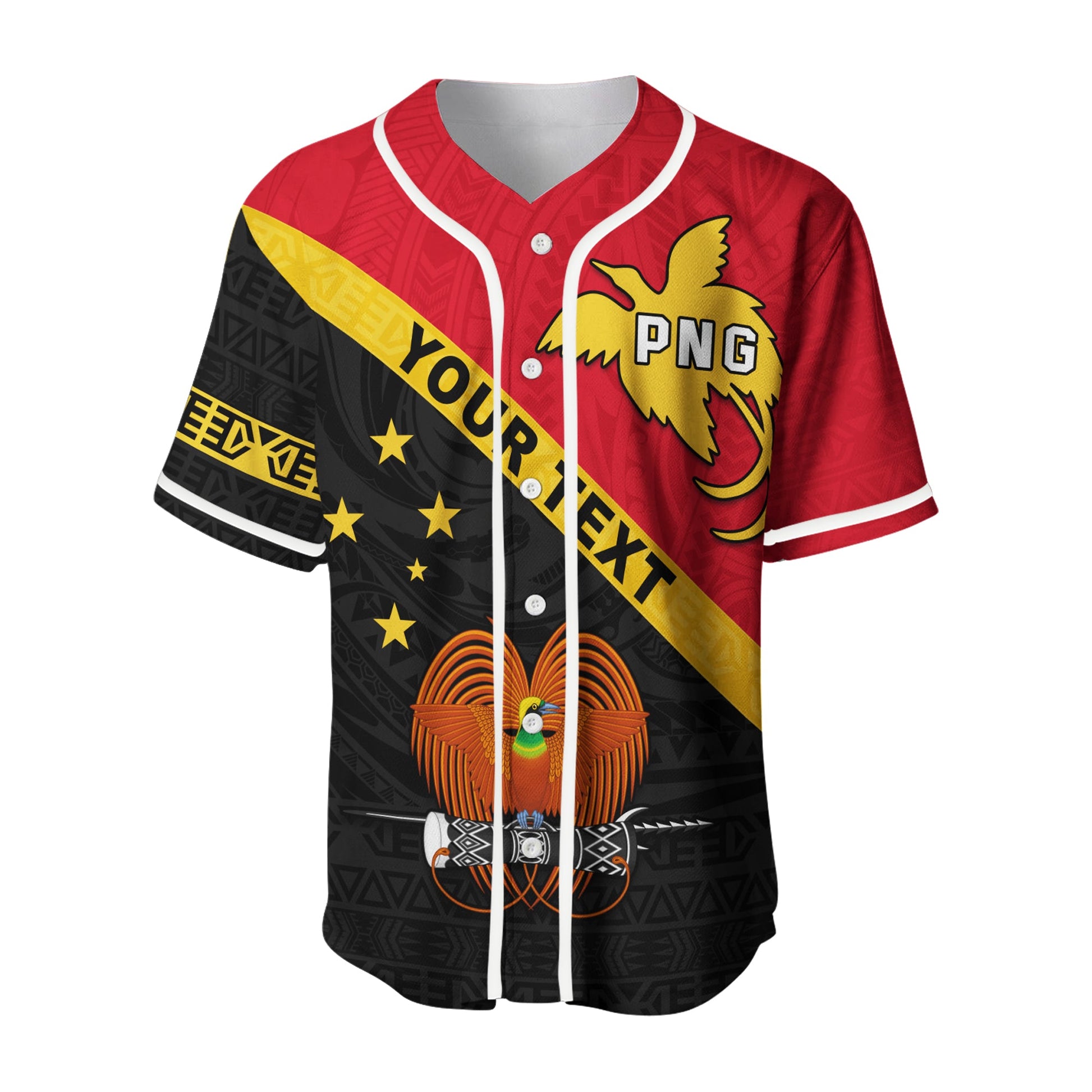 (Custom Personalised) Papua New Guinea Rugby Baseball Jersey The Kumuls PNG