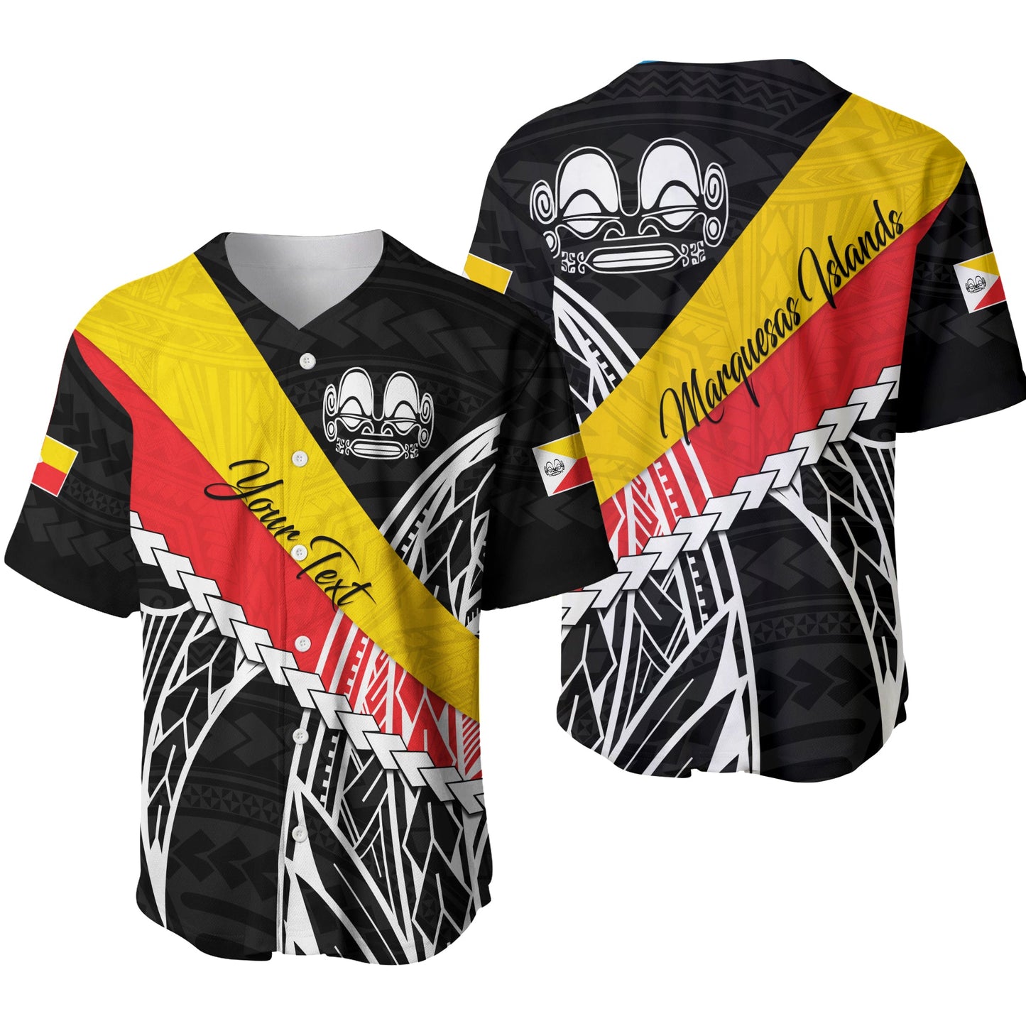 (Custom Personalised) Marquesas Islands Baseball Jersey Style Life