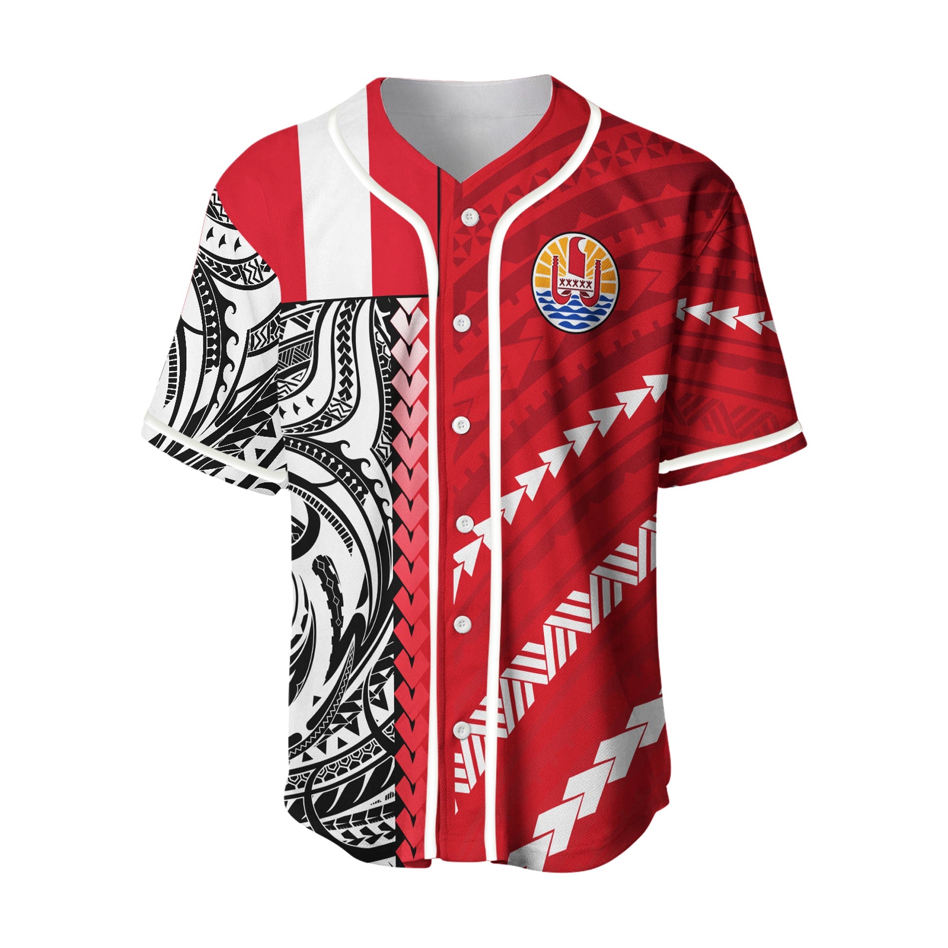 Tahiti Unique Baseball Jersey Polynesia Pattern