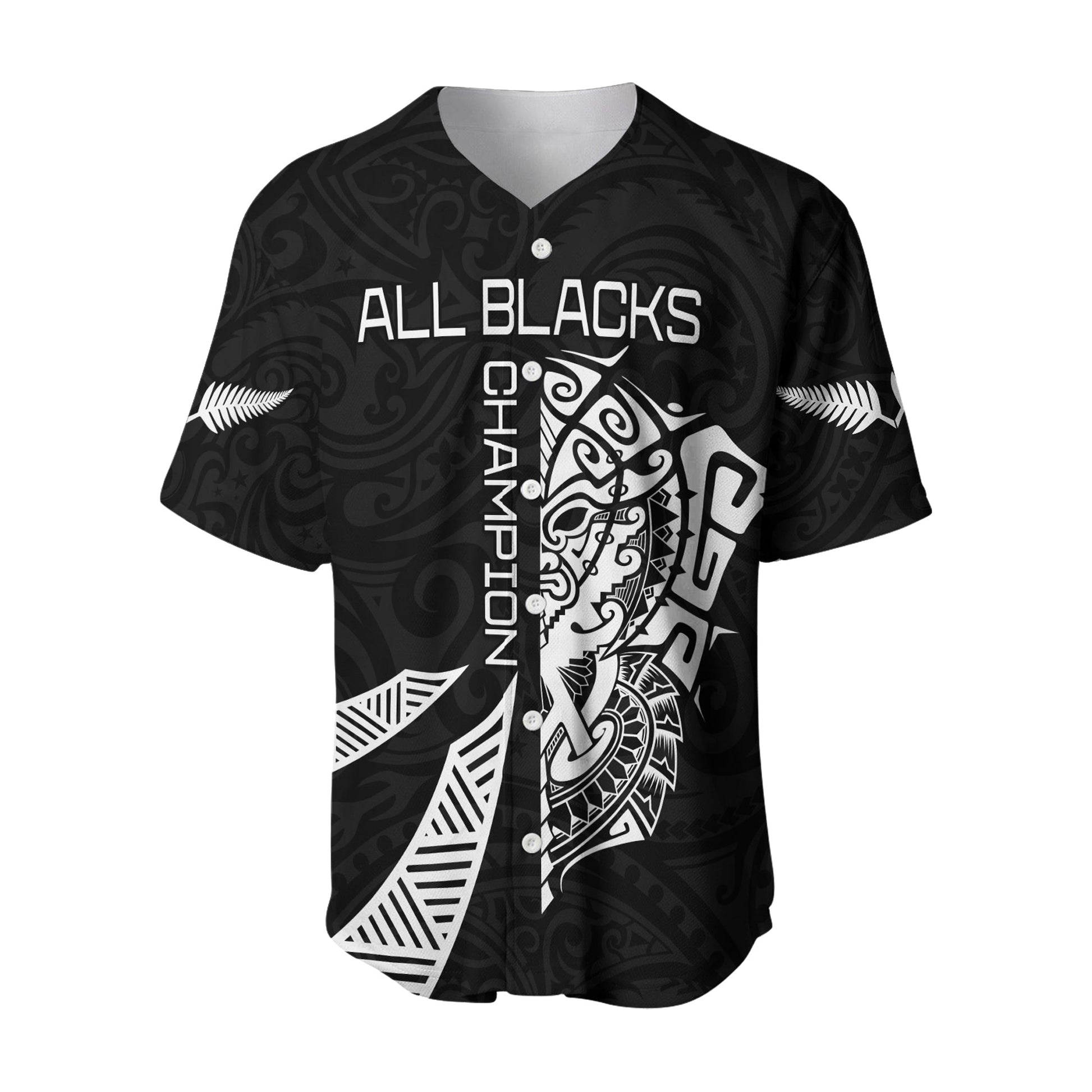 New Zealand Rugby Baseball Jersey Haka All Black mix Ta Moko