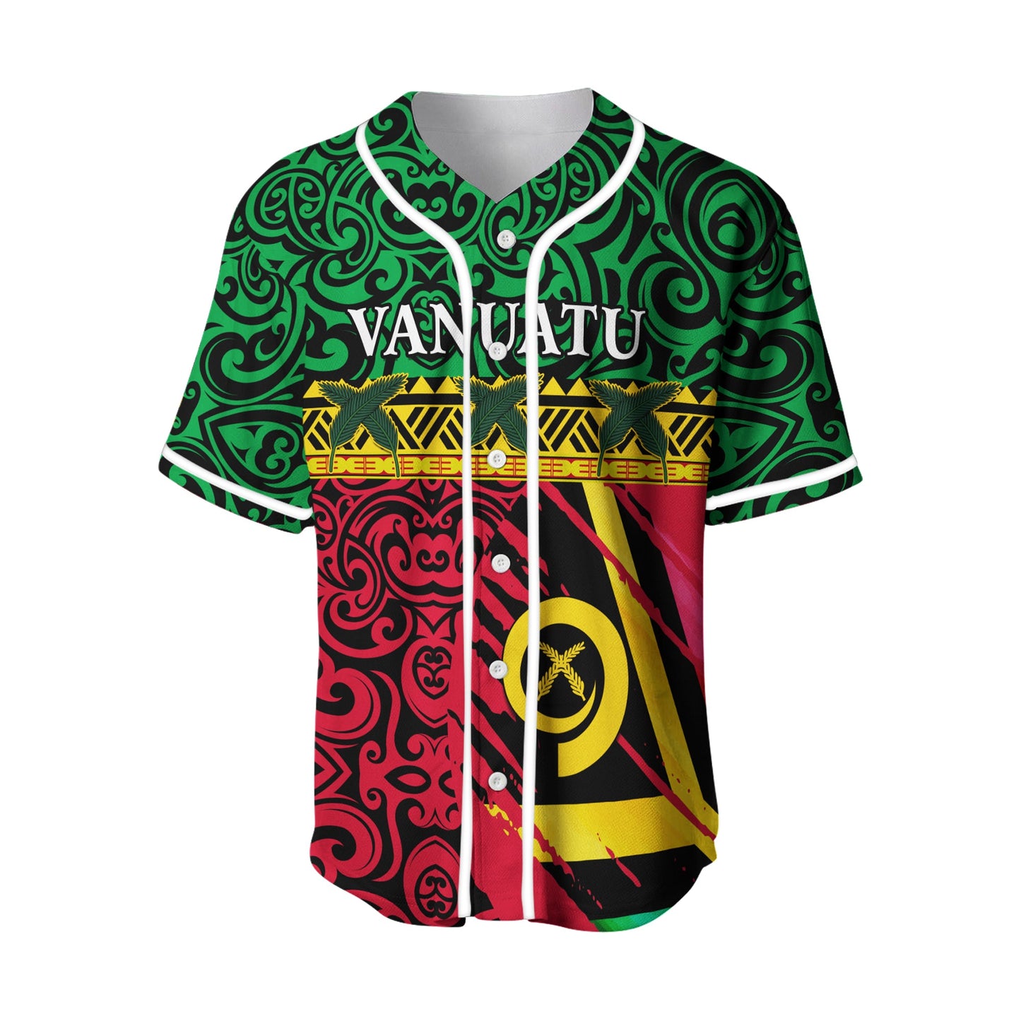 Vanuatu Dreamy Baseball Jersey Flag and Pattern