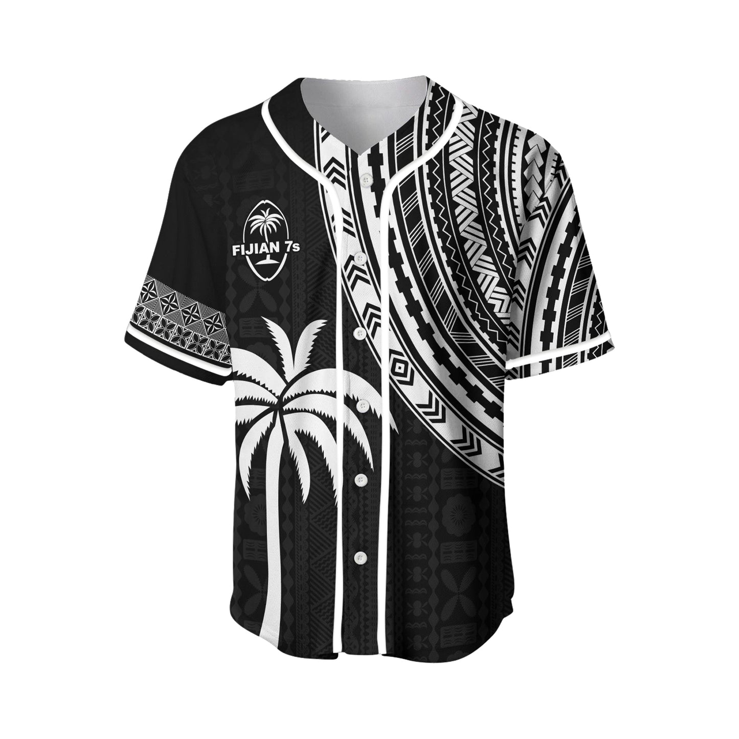 Fiji Rugby Sevens Baseball Jersey Fijian 7s Tapa Polynesian