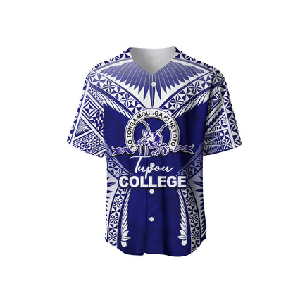 (Custom Personalised) Tupou College Baseball Jersey Blue Style