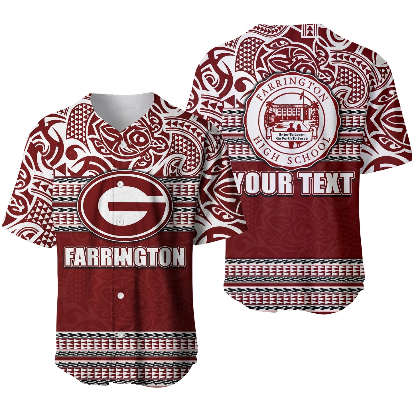 (Custom Personalised)Hawaii Farrington High School Baseball jersey No.1