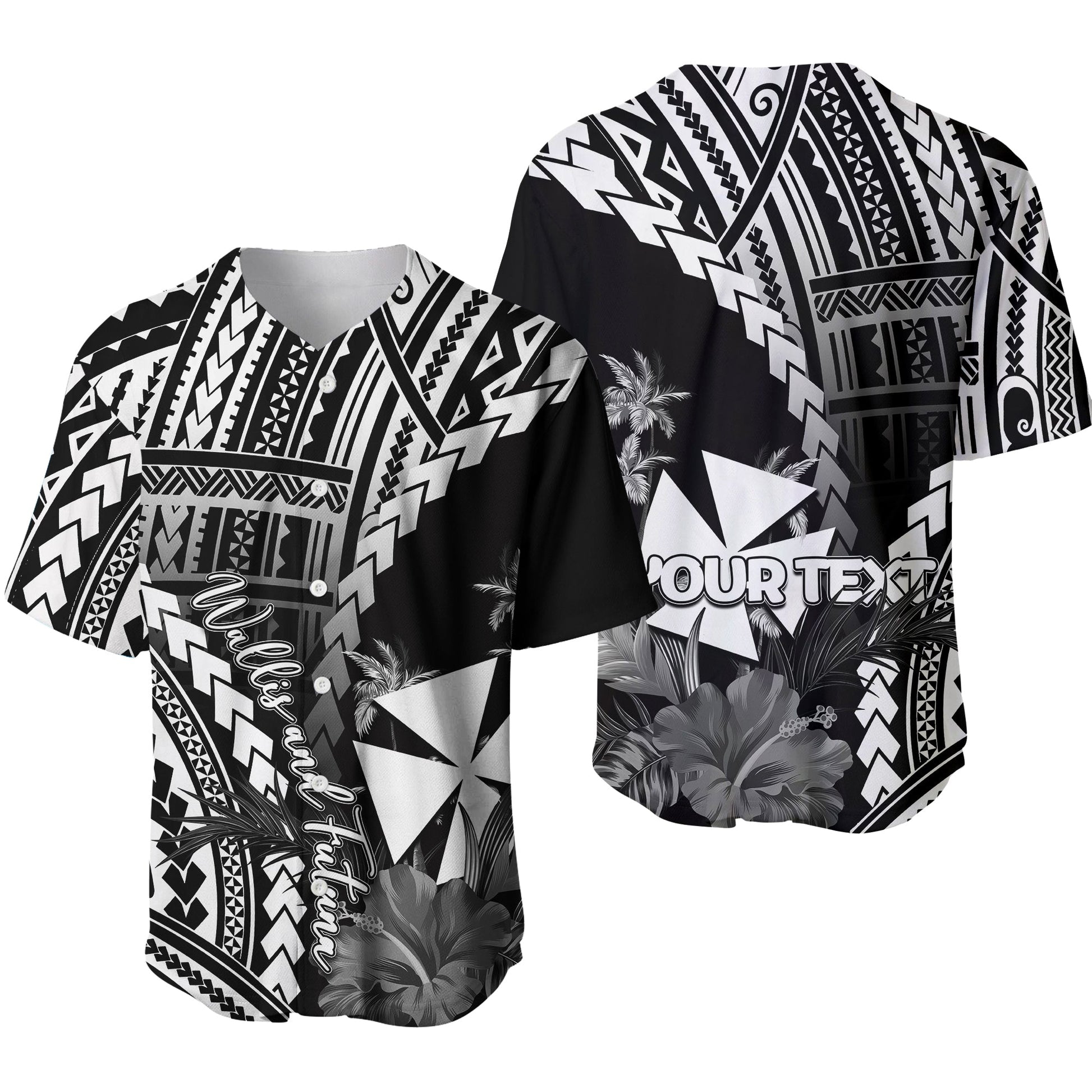 (Custom Personalised)Wallis and Futuna Baseball Jersey Polynesian Style White Color
