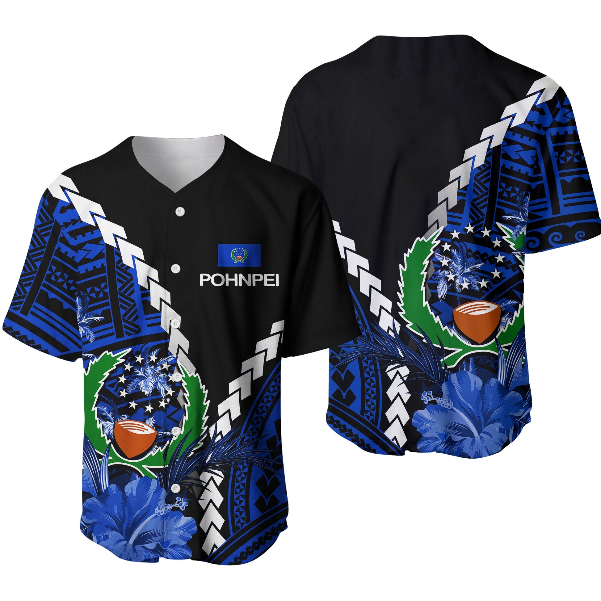 Pohnpei Baseball Jersey Polynesian Style