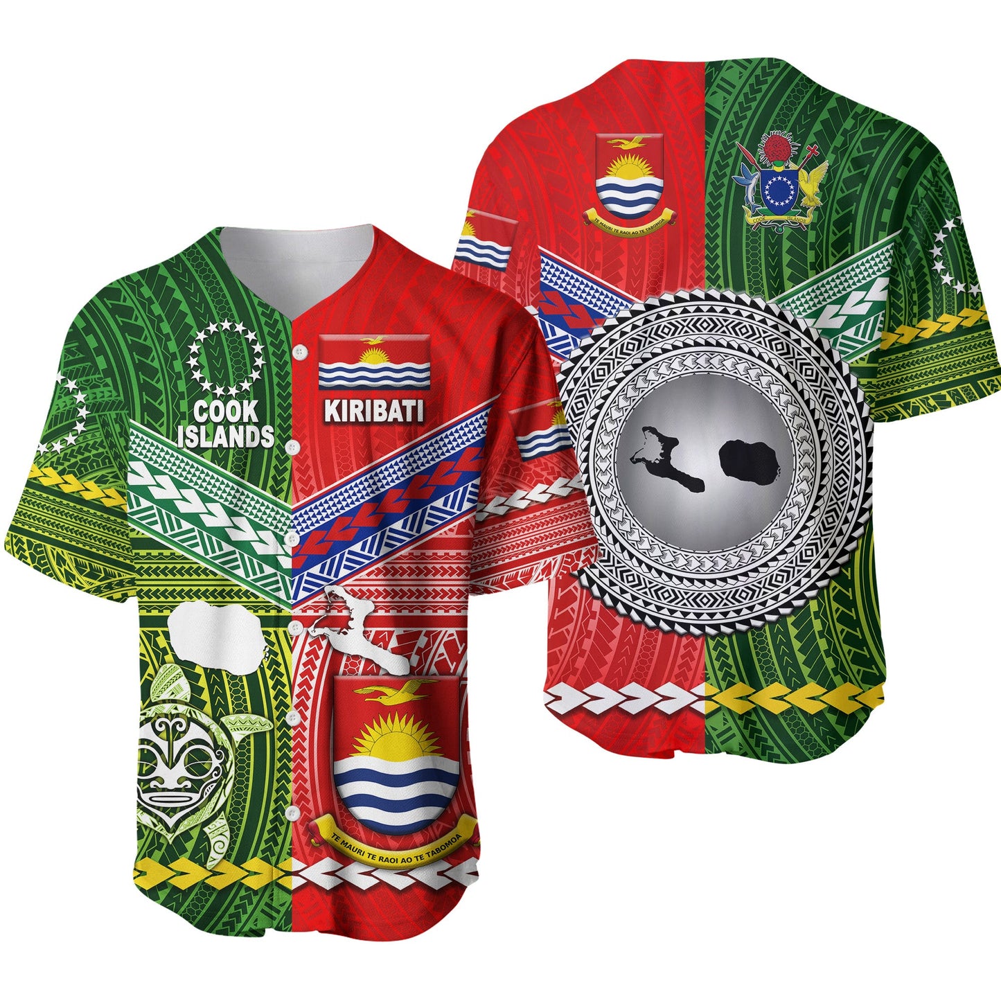 Kiribati And Cook Islands Baseball Jersey Together