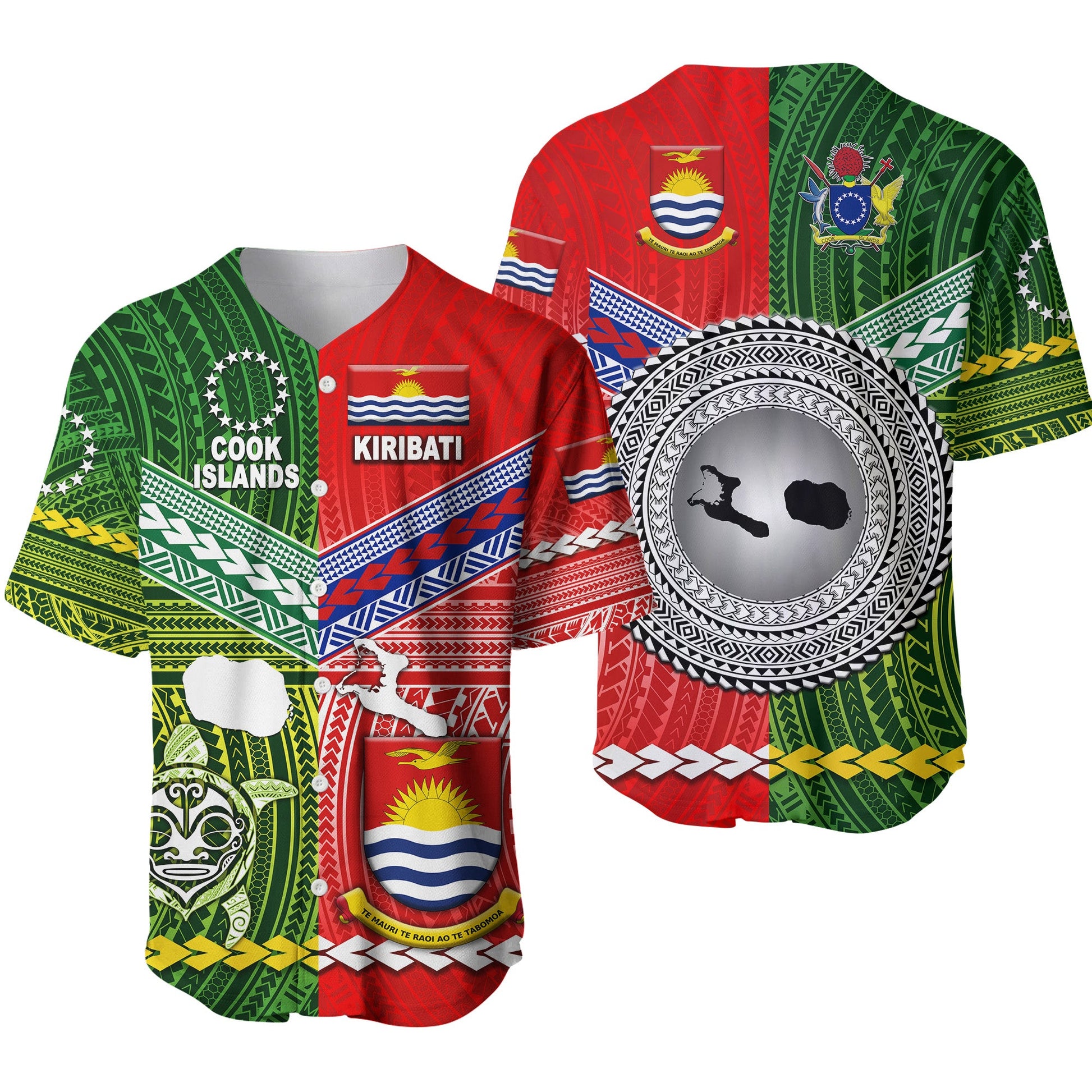 Kiribati And Cook Islands Baseball Jersey Together