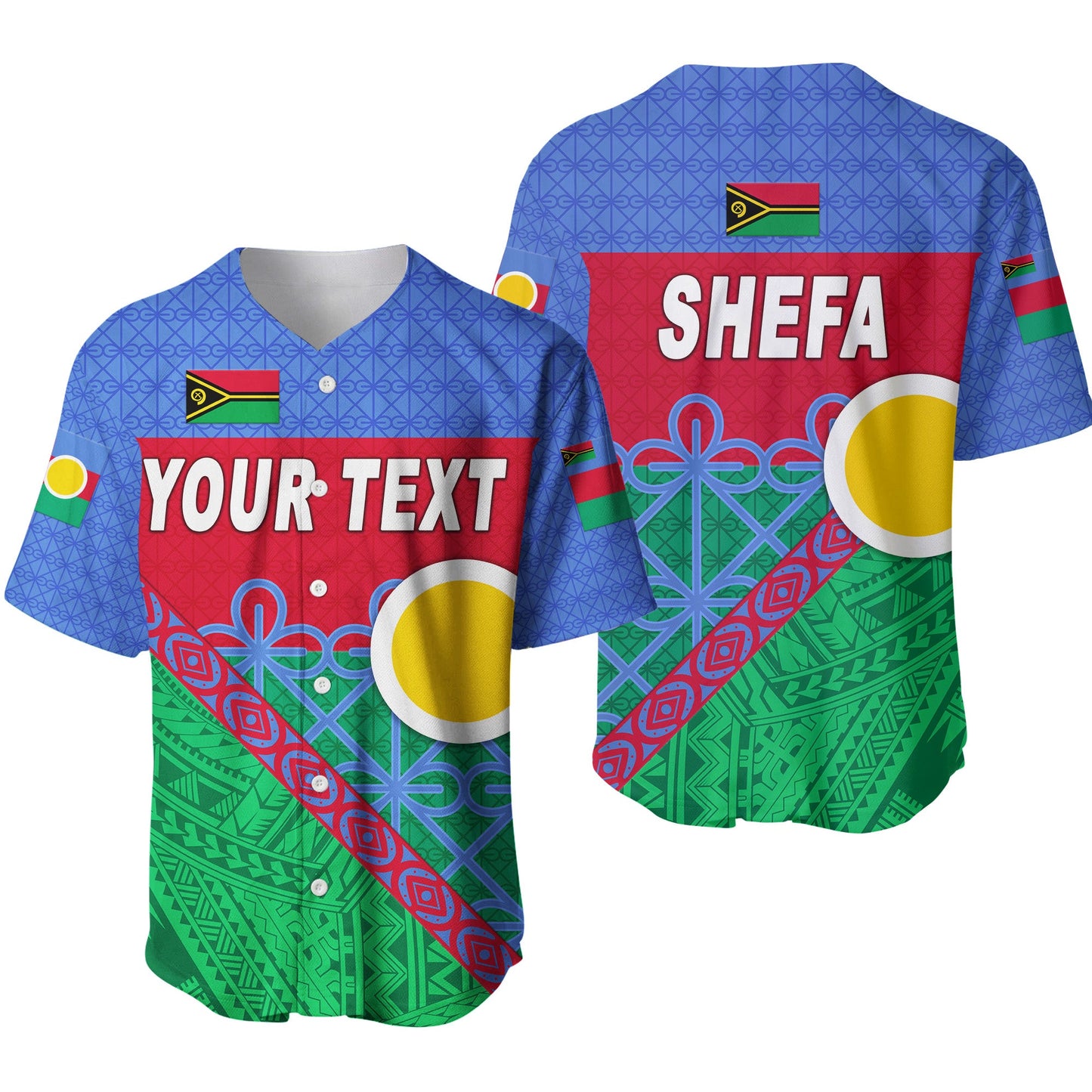 (Custom Personalised) Shefa Province Baseball Jersey Vanuatu Pattern Unique Style